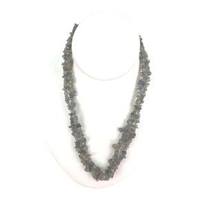 Labradorite Gemstone Chip Bead Necklace 36 Inches